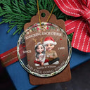 Gift For Husband, Gift For Wife, Gift For Boyfriend, Gift For Girlfriend, Love, Gift For Couples, Christmas - 3D Effect Couple Annoying Each Other - Personalized Circle Glass Ornament