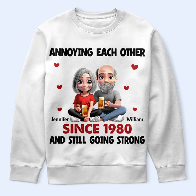 Gift For Couples, Gift For Husband, Gift For Boyfriend, Gift For Wife, Gift For Girlfriend, Love - 3D Effect Couple Annoying Each Other - Personalized T Shirt