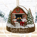 Gift For Couples,Gift For Husband,Gift For Wife,Gift For Boyfriend,Gift For Girlfriend,Love,Christmas - 3D Effect Couple God Knew My Heart Needed You - Personalized Custom Shaped Wooden Ornament