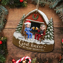 Gift For Couples,Gift For Husband,Gift For Wife,Gift For Boyfriend,Gift For Girlfriend,Love,Christmas - 3D Effect Couple God Knew My Heart Needed You - Personalized Custom Shaped Wooden Ornament