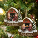 Gift For Couples,Gift For Husband,Gift For Wife,Gift For Boyfriend,Gift For Girlfriend,Love,Christmas - 3D Effect Couple God Knew My Heart Needed You - Personalized Custom Shaped Wooden Ornament