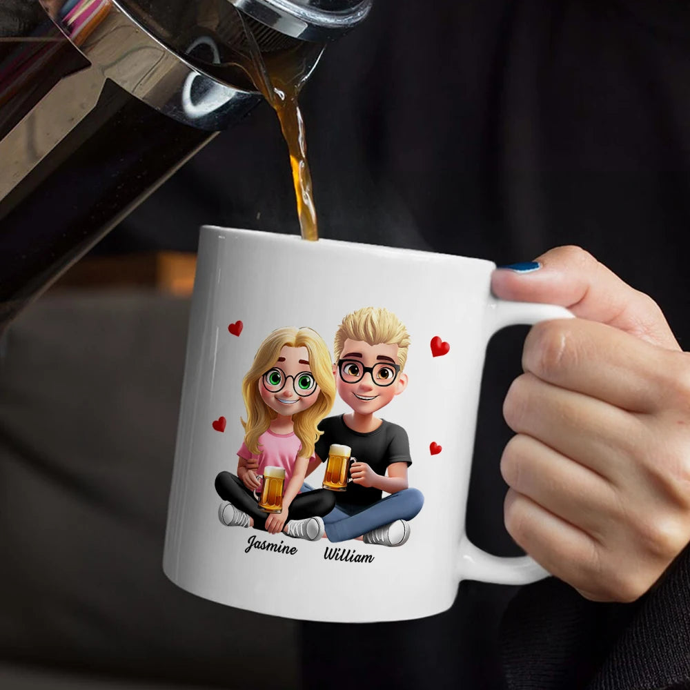 Gift For Couples,Old Couples,LGBT,Gift For Women,Gift For Men,Love - 3D Effect Couple I'd Find You Sooner And Love You Longer - Personalized Mug