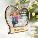 Christmas,Gift For Couples,Gift For Husband,Gift For Wife,Gift For Boyfriend,Happy - 3D Effect Couple Our Love Is My Favorite - Personalized 2-Layered Mix Ornament