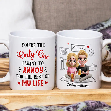 3D Effect Couple The Only One I Want To Annoy - Personalized Mug