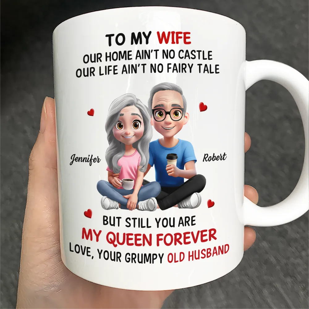 3D Effect Couple To My Wife Our Home Ain't No Castle - Personalized Mug