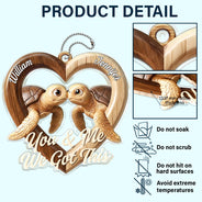 Gift For Couples,LGBT,Gift For Women,Gift For Men,Love,Top Market - 3D Effect Couple Turtles You & Me We Got This - Personalized Acrylic Car Hanger