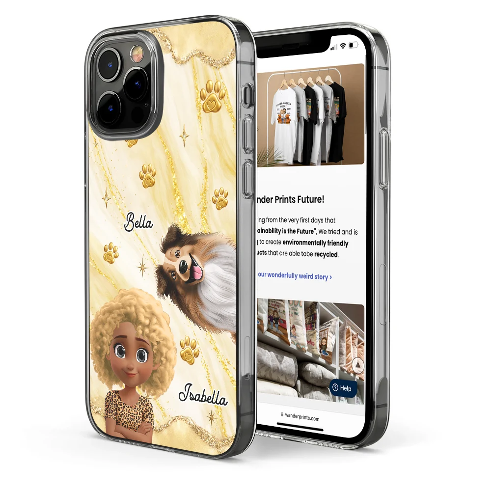 Pet Lovers,Pet Mom,Pet Dad,Dog Lovers,Dog Mom,Dog Dad,Cat Lovers,Cat Mom,Cat Dad,Gift For Women,Gift For Men,Happy,Top Market - 3D Effect Dog Cat Mom - Personalized Clear Phone Case