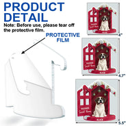 Dog Lovers,Dog Mom,Dog Dad,Dog Couple,Christmas,Happy - 3D Effect Dog Home Sweet Home - Personalized Custom Shaped Acrylic Ornament