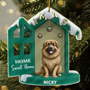 Dog Lovers,Dog Mom,Dog Dad,Dog Couple,Christmas,Happy - 3D Effect Dog Home Sweet Home - Personalized Custom Shaped Acrylic Ornament