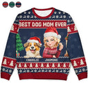 Pet Lovers, Pet Mom, Dog Lovers, Dog Mom, Christmas, Happy - 3D Effect Dog Mom Christmas - Personalized Unisex Ugly Sweater