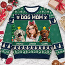 Pet Lovers, Pet Mom, Dog Lovers, Dog Mom, Christmas, Happy - 3D Effect Dog Mom Christmas - Personalized Unisex Ugly Sweater