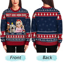 Pet Lovers, Pet Mom, Dog Lovers, Dog Mom, Christmas, Happy - 3D Effect Dog Mom Christmas - Personalized Unisex Ugly Sweater