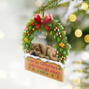 Pet Lovers,Pet Mom,Pet Dad,Dog Lovers,Dog Mom,Dog Dad,Happy,Christmas - 3D Effect Dog My 1st Christmas In My Forever Home - Personalized Custom Shaped Acrylic Ornament