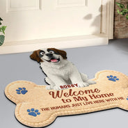 Dog Lovers,Gift For Women,Gift For Men,Happy,Top Market - 3D Effect Dogs Welcome To Our Home - Personalized Custom Shaped Doormat