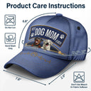 Dog Dad,Dog Mom,Dog Lovers,Funny - 3D Effect Dogs Zippered Denim Jean Printed Hat - Personalized Classic Cap