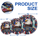 Family,America 250th,Independence Day,Happy - 3D Effect Eagle Wreath 250th Anniversary - Personalized Custom Shaped Wood Sign