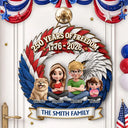 America 250th, Independence Day, Top Market, Family, Proud, Vector - 3D Effect Family 250 Years Of Freedom - Personalized Custom Shaped Wood Sign