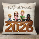 Family,Gift For Couples,Pet Couple,Happy - 3D Effect Family And Dog Cat - Personalized Pillow