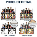 Family, Parents, Gift For Grandparents, Happy - 3D Effect Family And Dog Cat - Personalized Window Hanging Suncatcher Ornament