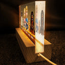 Gift For Grandparents, Gift For Sibling, Family, Parents, Pet Lovers, Happy - 3D Effect Family Couple Sibling Dog Cat - Personalized Rectangle LED Light