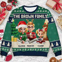 Family,Parents,Gift For Kids,Pet Lovers,Dog Lovers,Cat Lovers,Christmas,Happy - 3D Effect Family Merry Christmas - Personalized Unisex Ugly Sweater