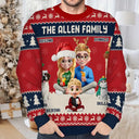 Family,Parents,Gift For Kids,Pet Lovers,Dog Lovers,Cat Lovers,Christmas,Happy - 3D Effect Family Merry Christmas - Personalized Unisex Ugly Sweater