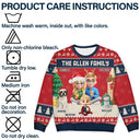 Family,Parents,Gift For Kids,Pet Lovers,Dog Lovers,Cat Lovers,Christmas,Happy - 3D Effect Family Merry Christmas - Personalized Unisex Ugly Sweater