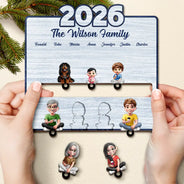 Pet Lovers,Pet Mom,Pet Dad,Pet Couple,Dog Lovers,Dog Couple,Dog Mom,Dog Dad,Cat Lovers,Cat Mom,Cat Dad,Cat Couple,Happy,Single Mom,Single Dad,LGBT,Gift For Grandpa,Gift For Grandma,Gift For Grandkids - 3D Effect Family Sitting Together - Personalized Custom Shaped Key Holder