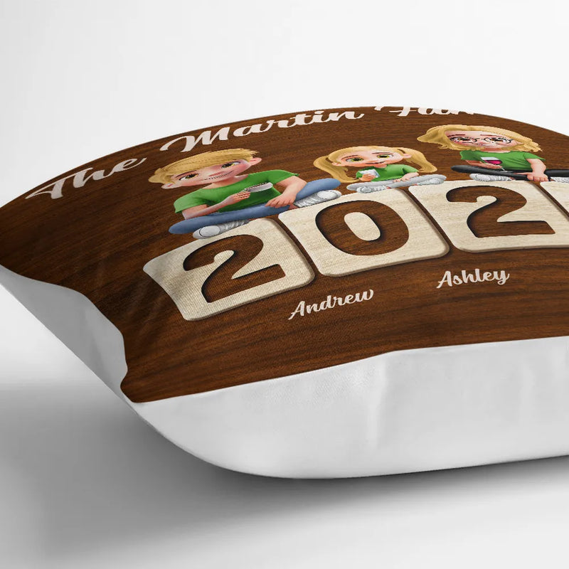 Family,Pet Lovers,Pet Mom,Pet Dad,Pet Couple,Dog Lovers,Dog Couple,Dog Mom,Dog Dad,Cat Lovers,Cat Mom,Cat Dad,Cat Couple,Happy,Single Mom,Single Dad,LGBT,Gift For Grandpa,Gift For Grandma,Gift For Grandkids - 3D Effect Family Sitting Together - Personalized Pillow