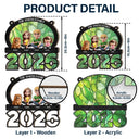 Family,Pet Lovers,Pet Mom,Pet Dad,Pet Couple,Dog Lovers,Dog Couple,Dog Mom,Dog Dad,Cat Lovers,Cat Mom,Cat Dad,Cat Couple,Happy,Single Mom,Single Dad,LGBT,Gift For Grandpa,Gift For Grandma,Gift For Grandkids - 3D Effect Family Sitting Together - Personalized Window Hanging Suncatcher Ornament