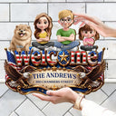 Independence Day,Top Market,Family,Proud,Vector - 3D Effect Family Welcome Home Sweet Home - Personalized Custom Shaped Wood Sign