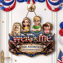 Independence Day,Top Market,Family,Proud,Vector - 3D Effect Family Welcome Home Sweet Home - Personalized Custom Shaped Wood Sign
