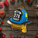 Gift For Women,Gift For Men,Gift For Yourself,Gifts For Colleagues,Christmas,Happy - 3D Effect Firefighter Helmet - Personalized Custom Shaped Acrylic Ornament