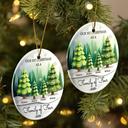 Family, Parents, Gift For Kids, Christmas, Happy - 3D Effect First Christmas As A Family Of Three - Personalized Circle Ceramic Ornament
