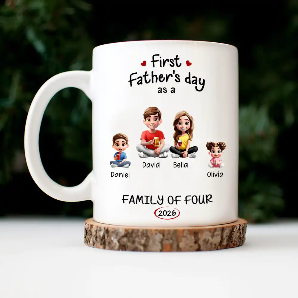Gift For Mother,Gift For Father,Gift For Kids,Gift For Men,Gift For Women,Happy,Family - 3D Effect First Time Ever As A Family Of Three - Personalized Mug