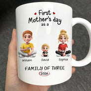 Gift For Mother,Gift For Father,Gift For Kids,Gift For Men,Gift For Women,Happy,Family - 3D Effect First Time Ever As A Family Of Three - Personalized Mug