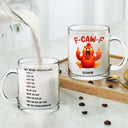 Gift For Yourself,Gifts For Colleagues,Funny - 3D Effect Funny Chicken F-CAW-F My Work Vocabulary - Personalized Glass Mug