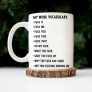 Gift For Yourself,Gifts For Colleagues,Gift For Women,Gift For Men,Funny,Top Market - 3D Effect Funny Chicken F-CAW-F My Work Vocabulary - Personalized Mug