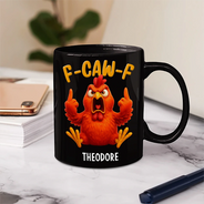 Gift For Yourself,Gifts For Colleagues,Gift For Women,Gift For Men,Funny,Top Market - 3D Effect Funny Chicken F-CAW-F My Work Vocabulary - Personalized Mug