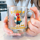 Gift For Yourself, Gift For Women, Gift For Men, Funny - 3D Effect Funny Chicken F-Caw-F I Mean Good Morning - Personalized Glass Mug