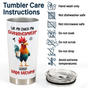 Gift For Yourself,Gift For Women,Gift For Men,Funny - 3D Effect Funny Chicken Let Me Check My Giveashitometer - Personalized Tumbler