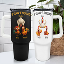 Funny, Gift For Yourself, Gift For Women, Gift For Men, Farm, Gifts For Colleagues, Gift For Bestie - 3D Effect Funny Chickens F-CAW-F Squad - Personalized 40oz Tumbler With Straw