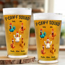 Funny, Gift For Yourself, Gift For Women, Gift For Men, Farm, Gifts For Colleagues, Gift For Bestie - 3D Effect Funny Chickens F-CAW-F Squad - Personalized Beer Glass