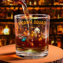 Funny,Gift For Yourself,Gift For Women,Gift For Men,Farm,Gifts For Colleagues,Gift For Bestie - 3D Effect Funny Chickens F-CAW-F Squad - Personalized Whiskey Glass
