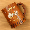 Funny, Gift For Yourself, Gift For Women, Gift For Men, Farm, Gifts For Colleagues, Gift For Bestie - 3D Effect Funny Chickens F-CAW-F Squad - Personalized Wooden Mug