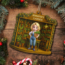Gift For Yourself, Gift For Women, Gift For Men, Happy, Christmas - 3D Effect Gardening Woman Man - Personalized Custom Shaped Wooden Ornament