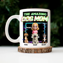 Dog Dad,Dog Mom,Dog Lovers - 3D Effect Glitch Signal The Amazing Dog Dad - Personalized Mug