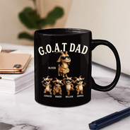 Gift For Father,Gift For Grandpa,Top Market,Non-Eng,Icon,Humorous - 3D Effect Goat Dad And Kids - Personalized Mug