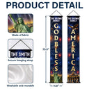 America 250th,Independence Day,Family,Proud,Custom Text - 3D Effect God Bless America - Personalized Porch Banners