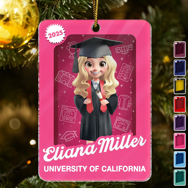 Gift For Yourself,Gift For Women,Gift For Men,Christmas,Happy,Graduation - 3D Effect Graduation Toy Box - Personalized Custom Shaped Acrylic Ornament